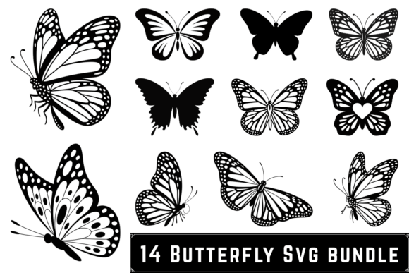 14 Butterfly Svg Bundle Graphics for Crafts