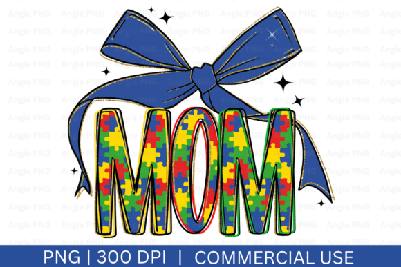 Autism Mom Coquette Bow Graphics for Crafts