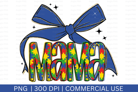 Autism PNG, Mama Coquette Bow PNG: A Graphic for Crafts and Creativity