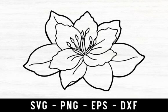 Azalea Flower Silhouette SVG for Graphics and Crafts