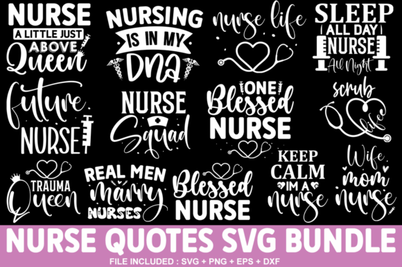 Nurse SVG Bundle Graphics for Crafts
