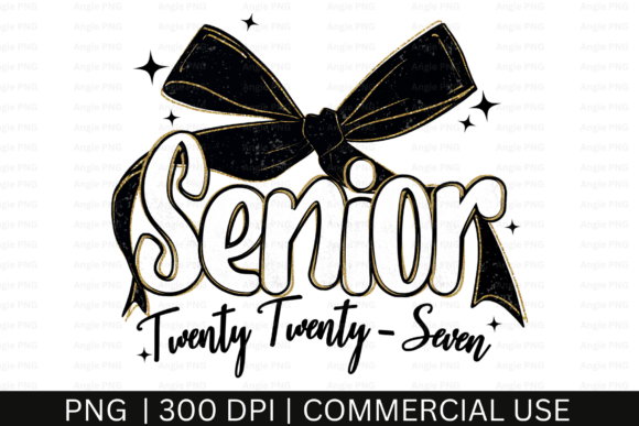 Preppy Senior 2027 Coquette Bow Graphics for Crafts