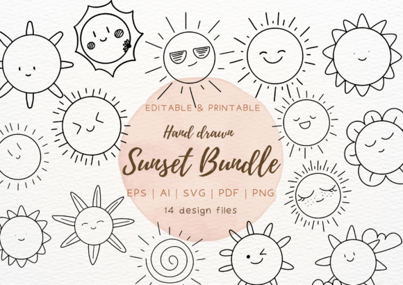 Sunset Sun SVG Bundle