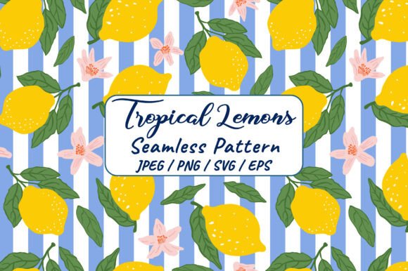 Tropical Summer Lemon Graphics Pattern