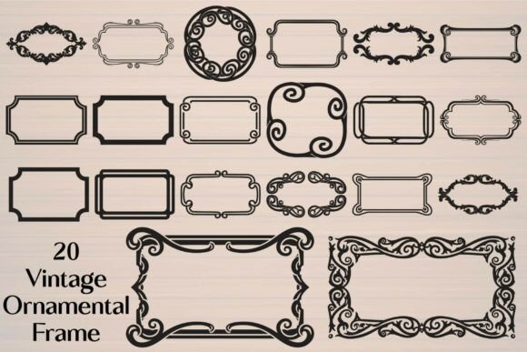 Vintage Ornamental Frame Graphics for Crafts