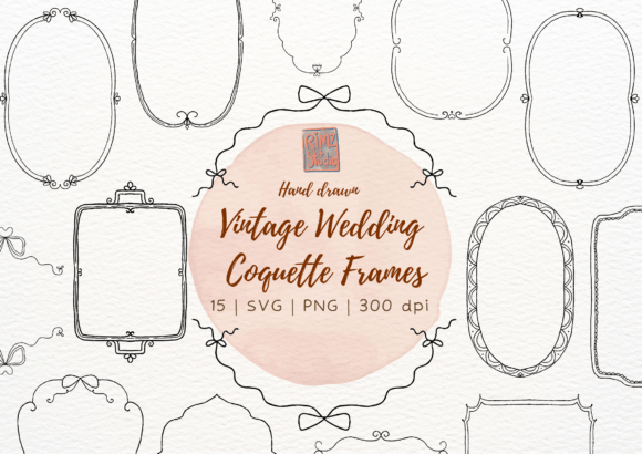 Vintage Wedding Coquette Frames Graphics